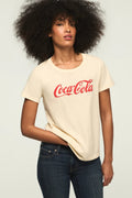 [163130-110] WOMENS LUCKY BRAND COCA COLA BRIGHTEN YOUR DAY CLASSIC CREW