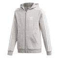 adidas Originals Youth Boys Trefoil Full-Zip Hoodie - MEDIUM GREY / HEATHER WHITE