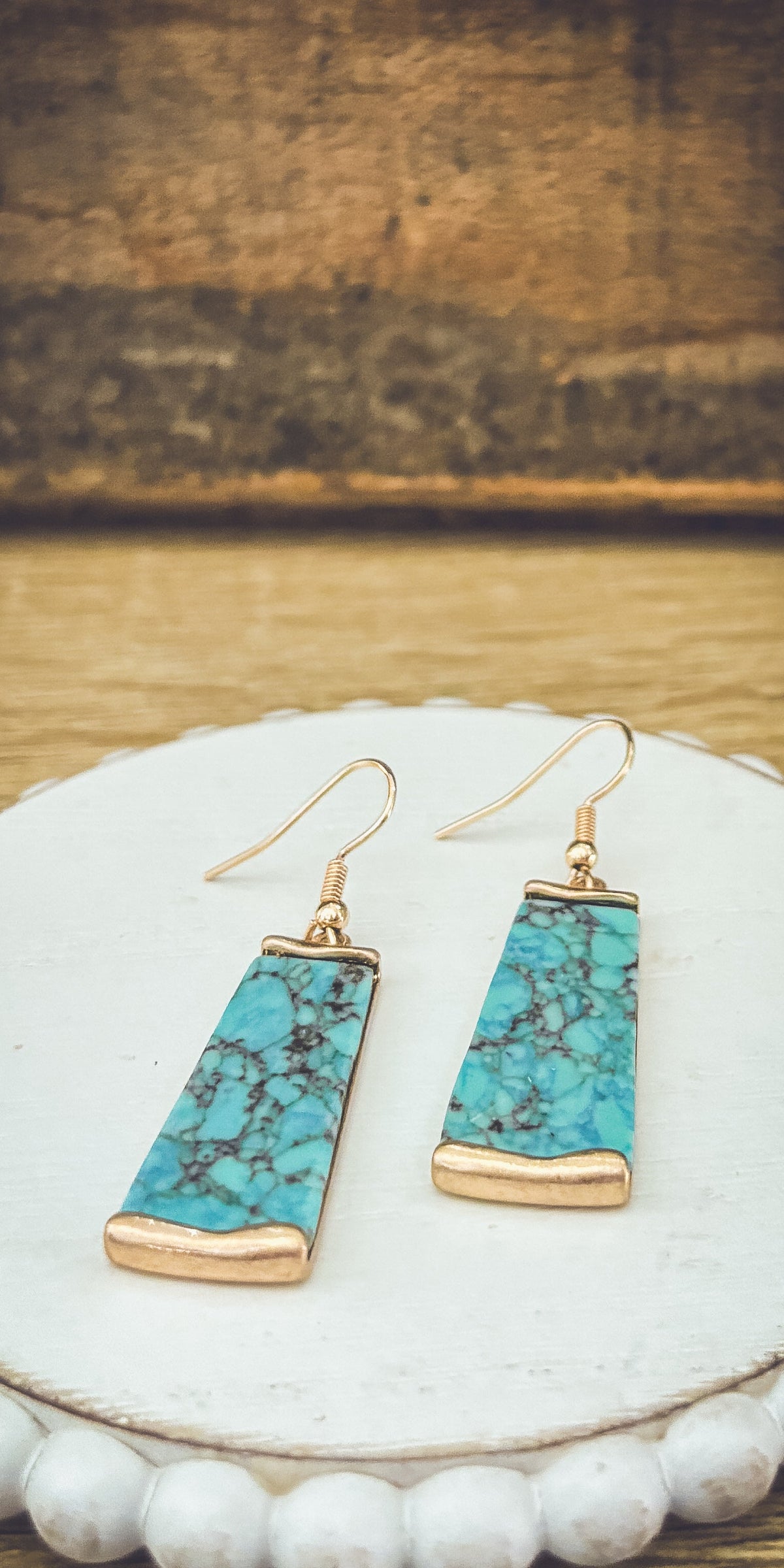 Beautiful Gold and Turquoise Earrings