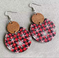 Beautiful Wooden Christmas Snowflake Earrings