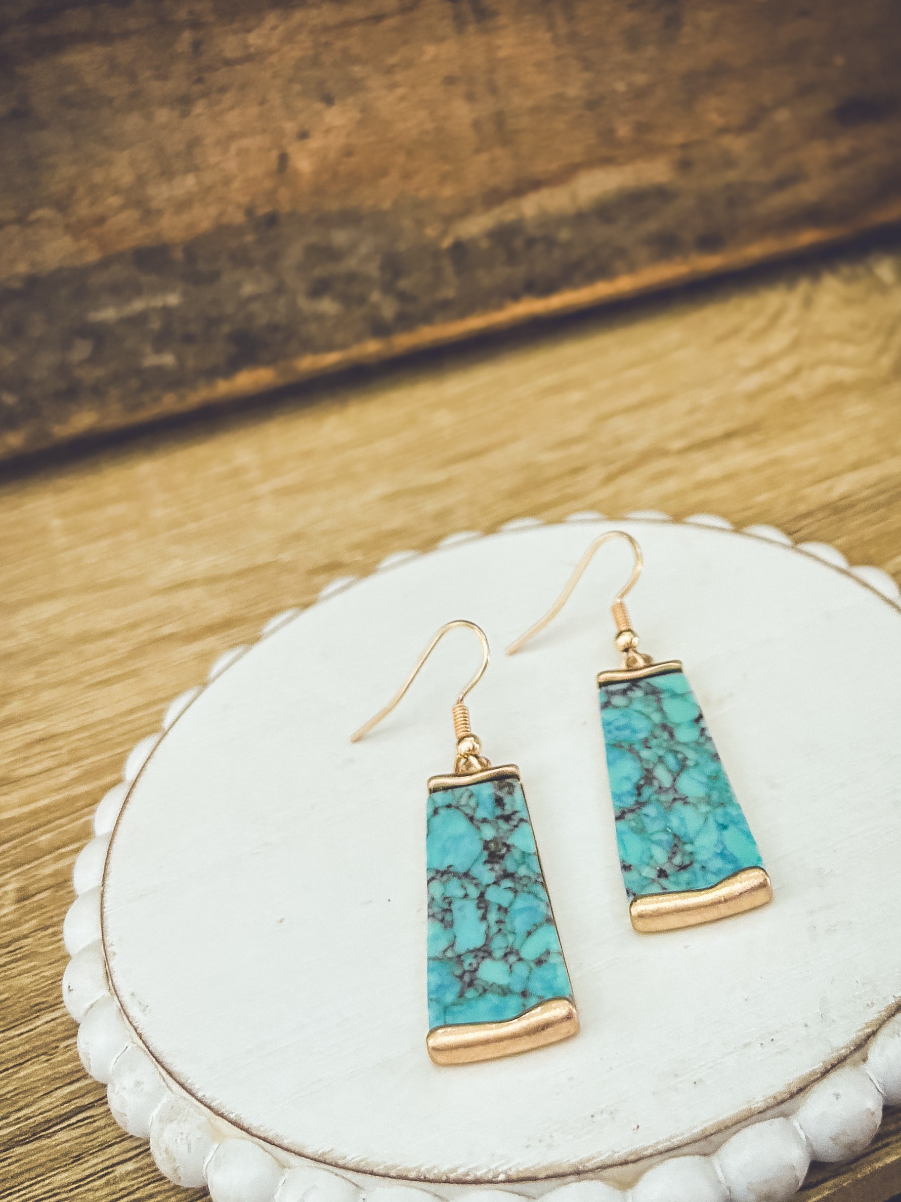 Beautiful Gold and Turquoise Earrings