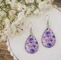 Beautiful Purple Floral Drop Earrings