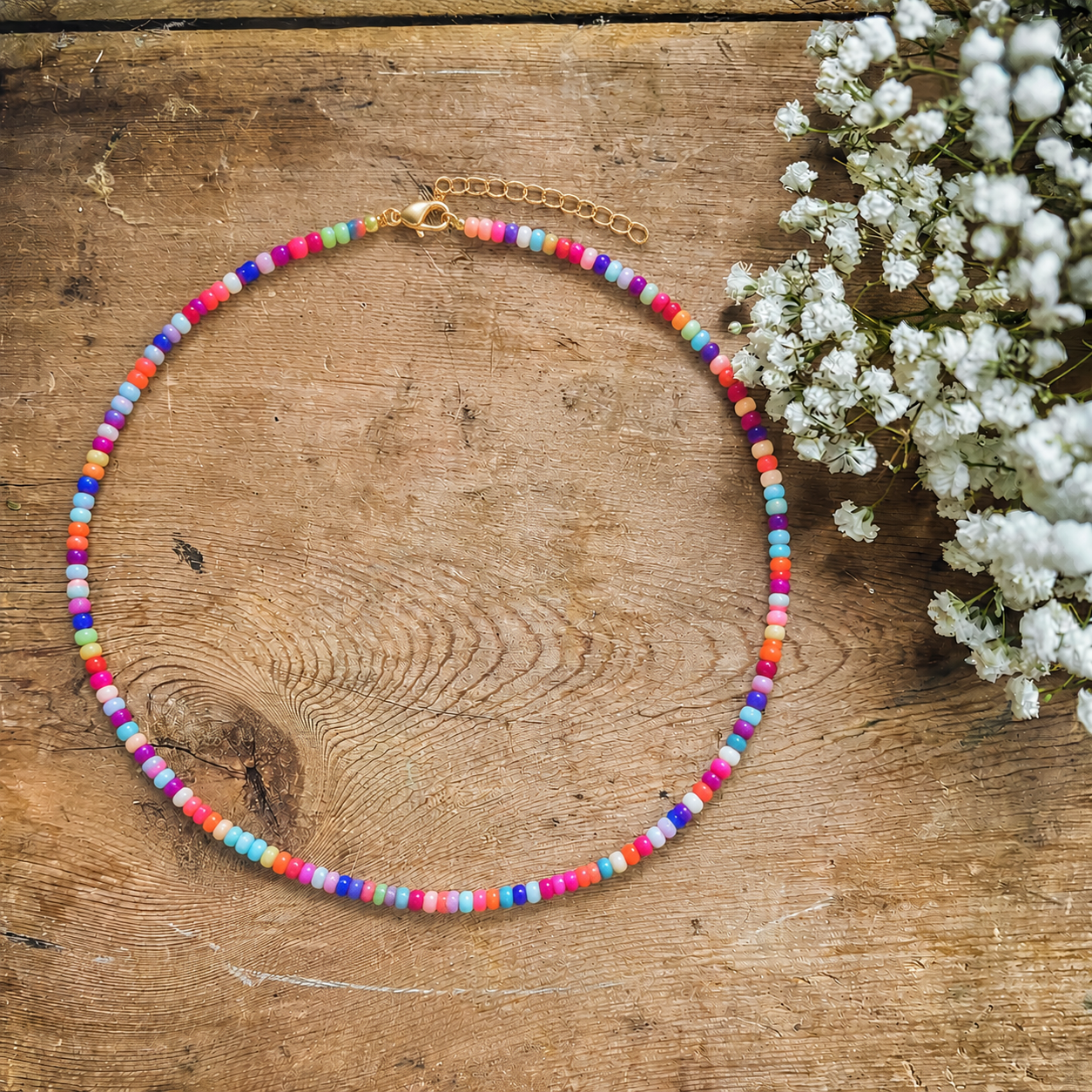 Beautiful Bright Beaded Necklace