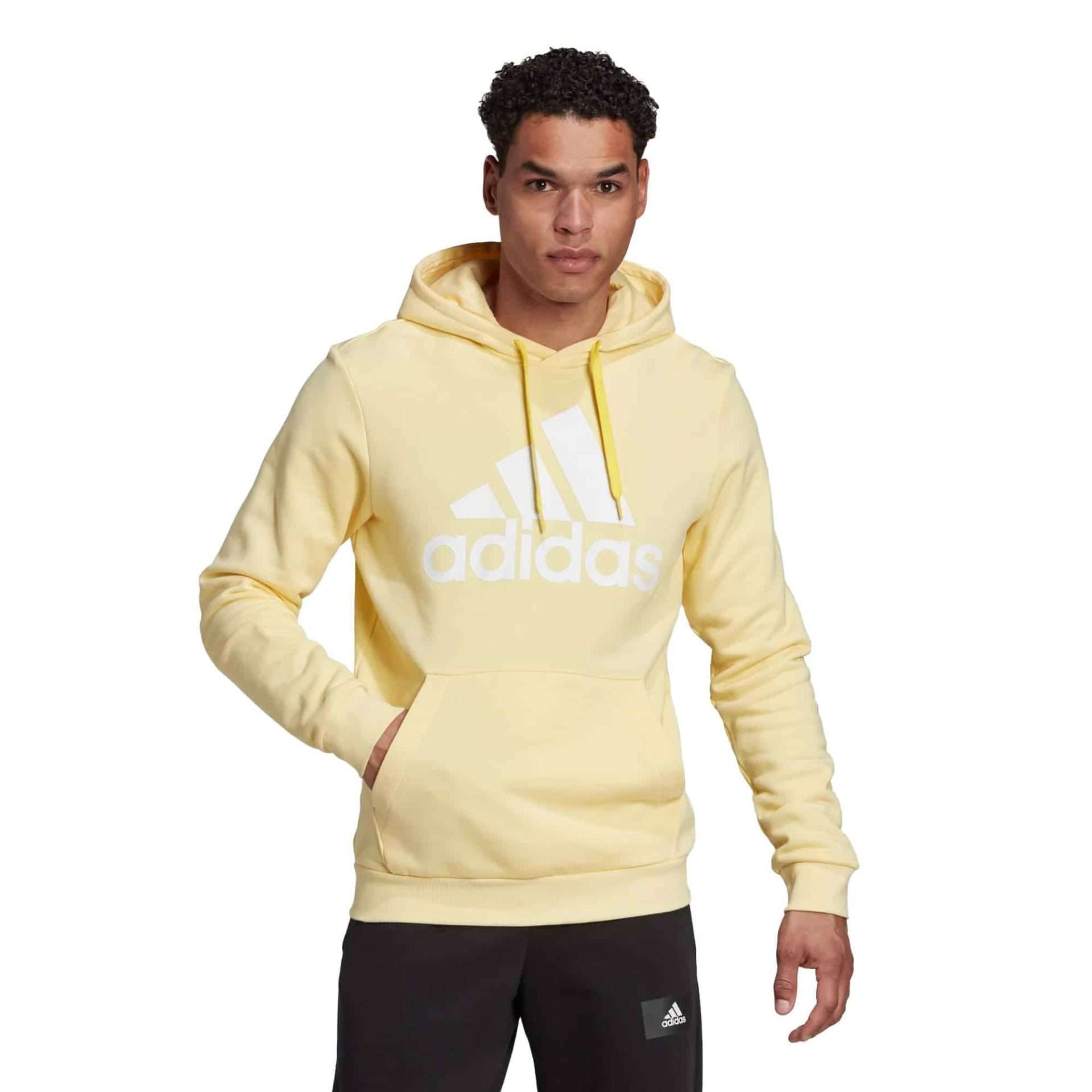 adidas Men’s Essentials Big Logo Fleece Hoodie - Yellow